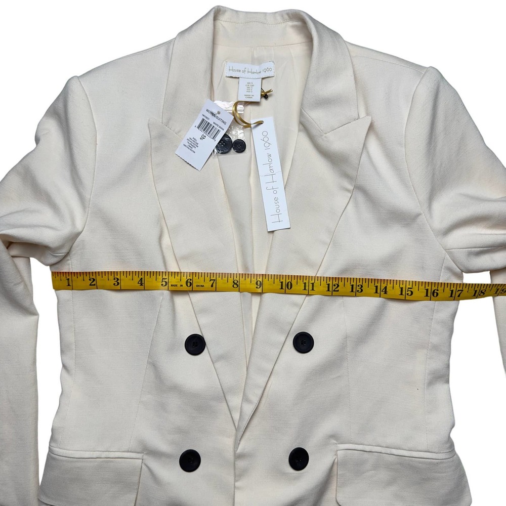 House of Harlow 1960 | Women | Cream Swan Open Front Blazer | Size Small - Picture 4 of 13